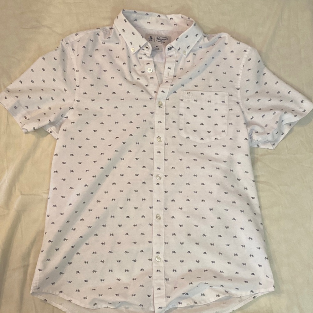 Original Penguin White Casual Mens Button Down Size Medium
